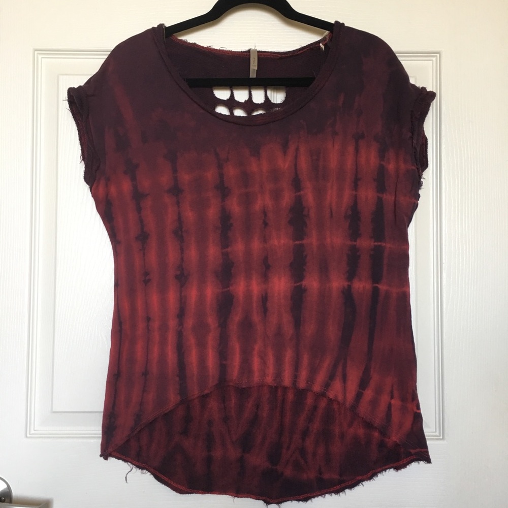 Nastygal tie-dye grunge distressed top Sz Small